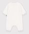 Babies' plain cotton jumpsuit white