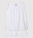 Girls'/Women's White Fine Cotton Short Pyjamas