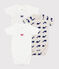 Babies' short-sleeved printed cotton wrapover bodies - 3-Pack variante 1