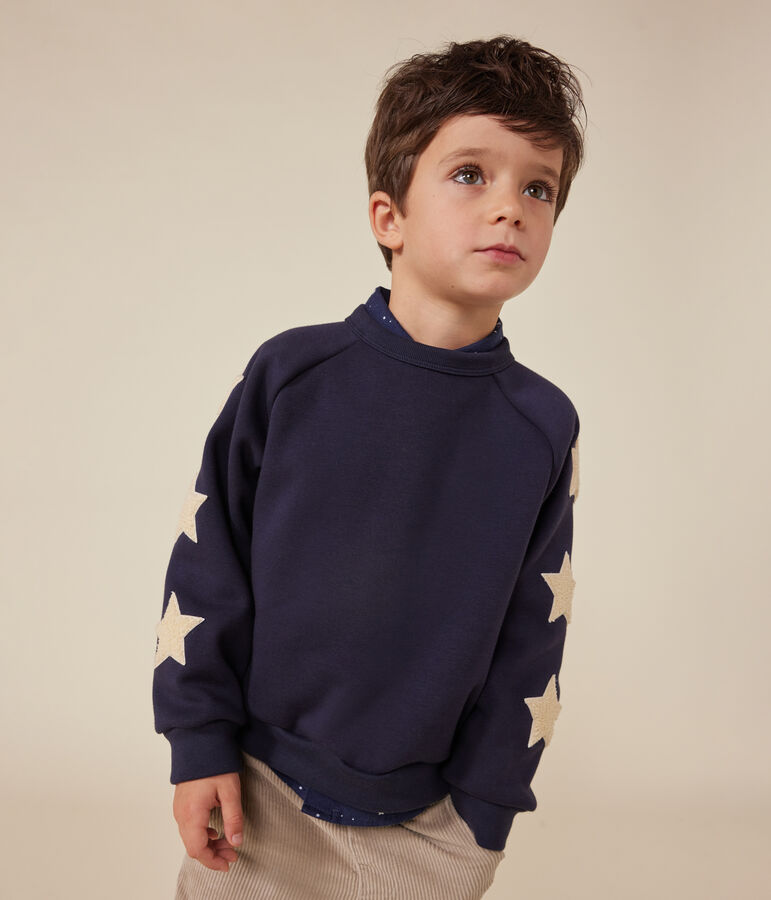 Boys' sweatshirt in lovely warm fleece blue