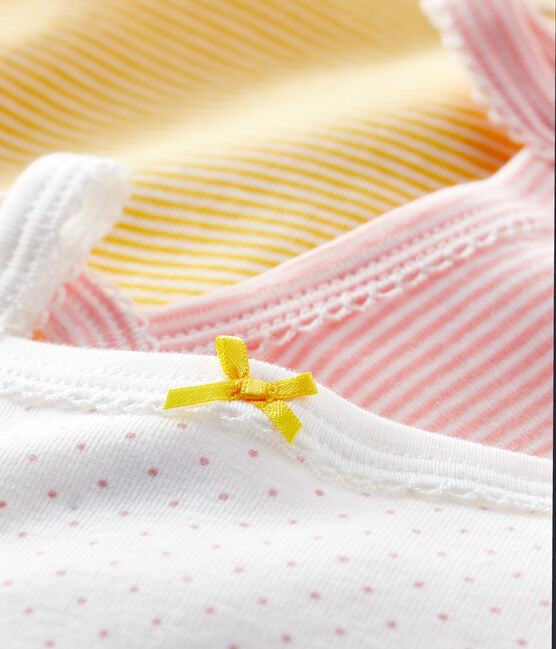 Baby Girls' Pastel Bodysuits with Straps - 3-Piece Set variante 1