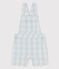 Babies' Poplin Dungaree Shorts BOLDAIR /MARSHMALLOW