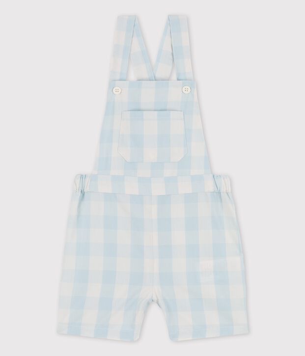 Babies' Poplin Dungaree Shorts BOLDAIR/white