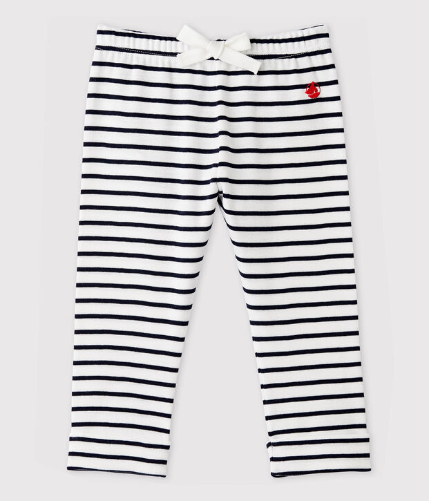 Babies' Unisex Cotton Trousers white/blue