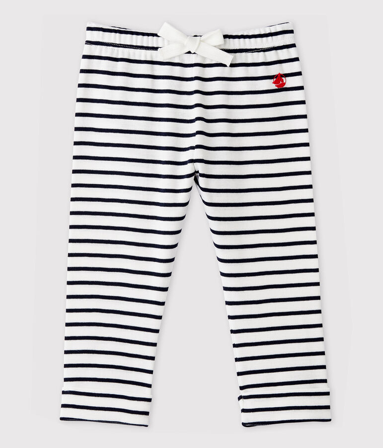 Babies' Unisex Cotton Trousers white/blue