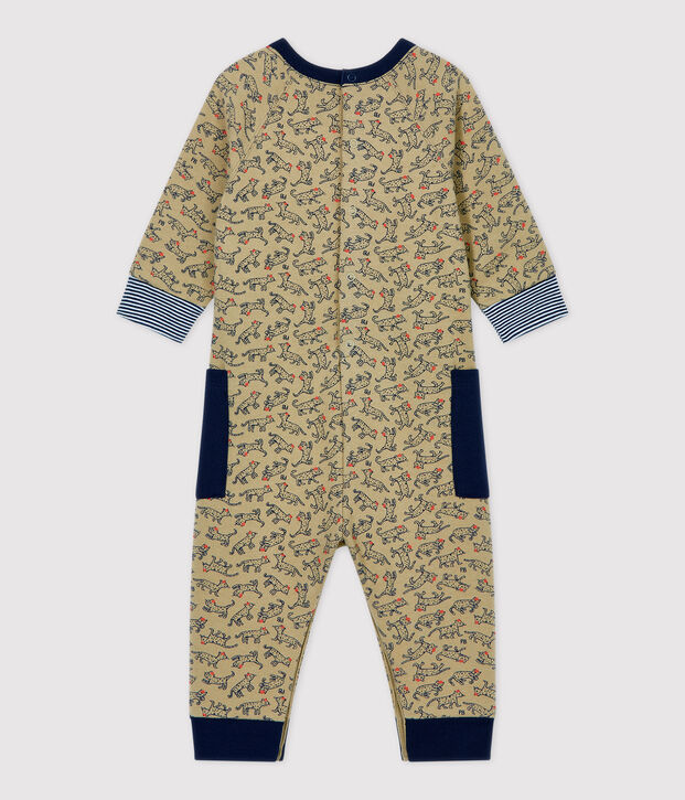 Babies' Fleece Jumpsuit beige/multicolor