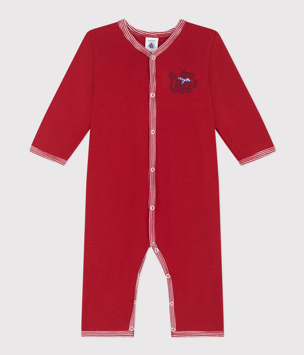 Footless cotton pyjamas for baby red