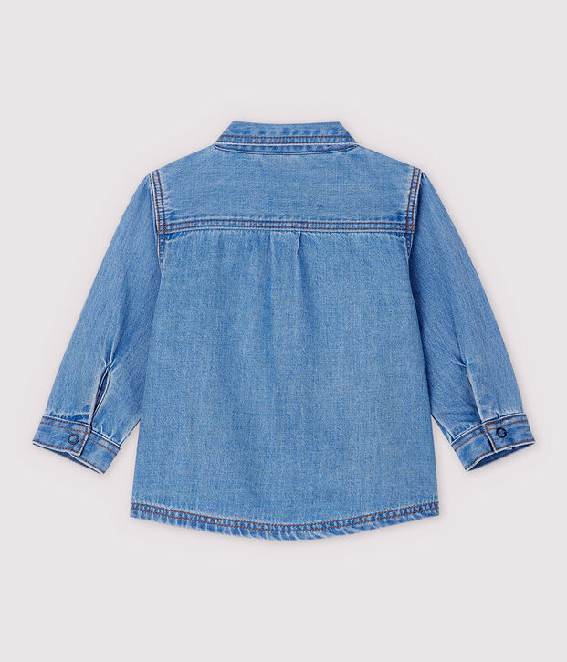 Baby Boys' Long-Sleeved Light Denim Shirt blue