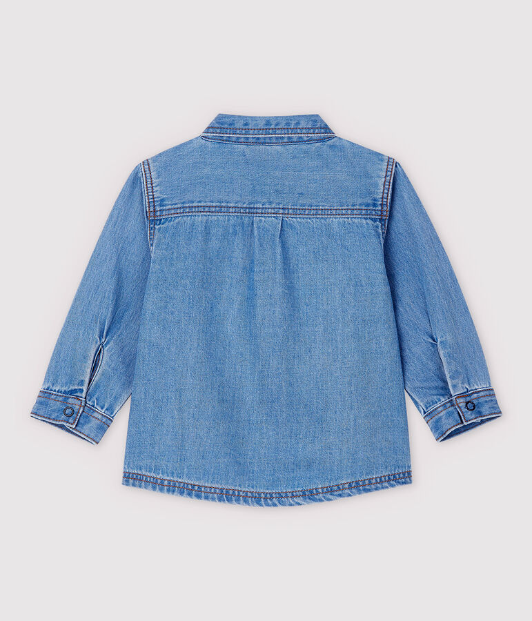 Baby Boys' Long-Sleeved Light Denim Shirt DENIM CLAIR blue
