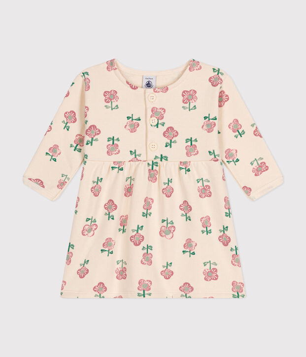 Babies' long-sleeved dress Ecru/yellow