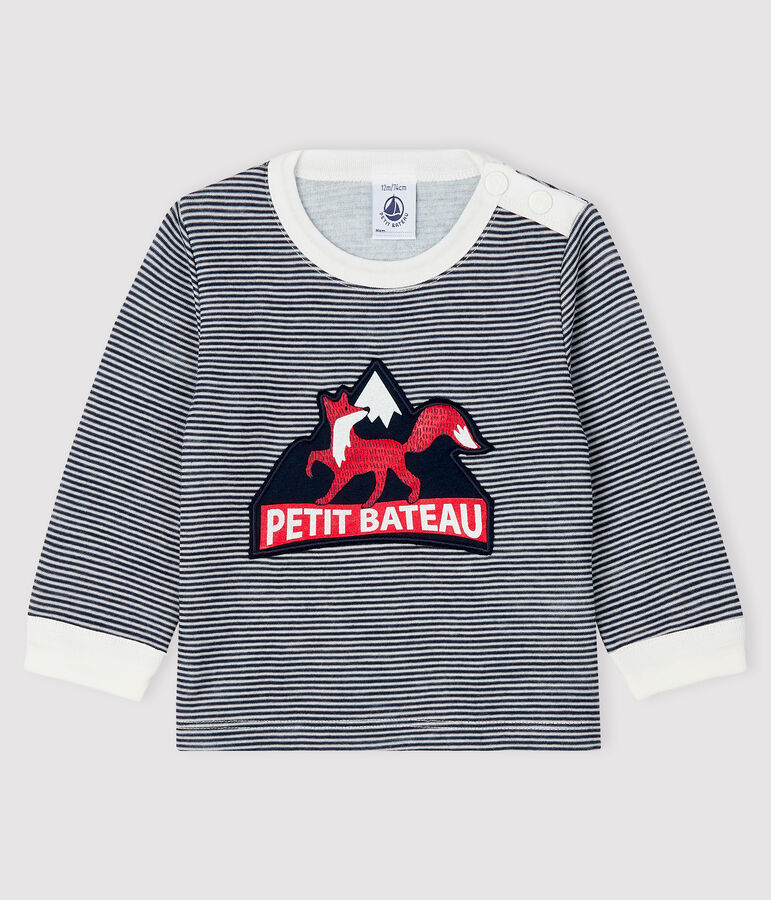 Baby boy's t-shirt SMOKING blue/MARSHMALLOW white