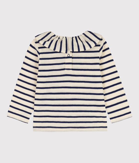 Babies' Light Jersey Long-Sleeved Blouse AVALANCHE white/MEDIEVAL