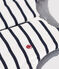 Stripy cotton 2 TOG sleeping bag MARSHMALLOW white/SMOKING blue