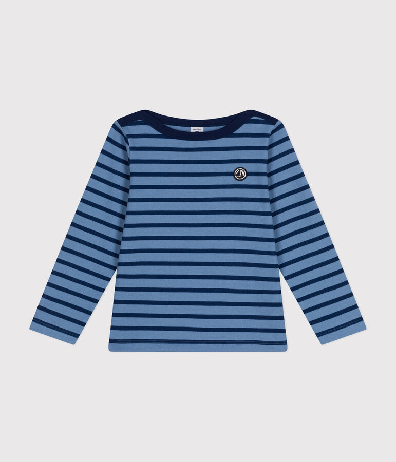 Iconic Breton top in cotton for girls or boys blue/blue