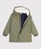 Children's plain winter raincoat OLIVINE