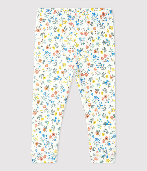 Babies' Cotton Floral Print Leggings white/multicolor