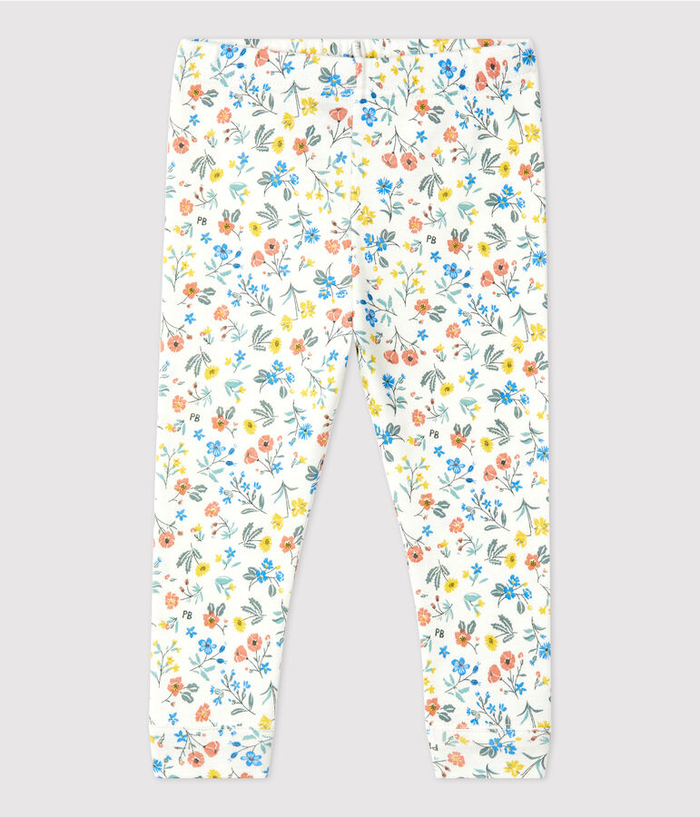 Babies' Cotton Floral Print Leggings MARSHMALLOW white/MULTICO white