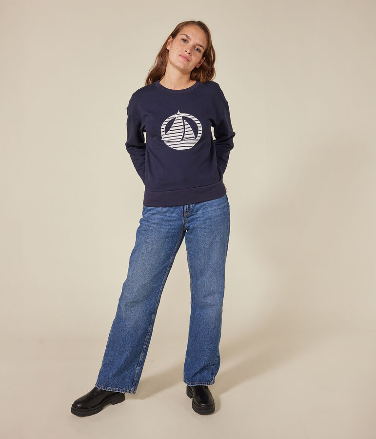 Women's fleece sweatshirt SMOKING blue