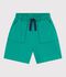 Children's Bermuda shorts in plain cotton green
