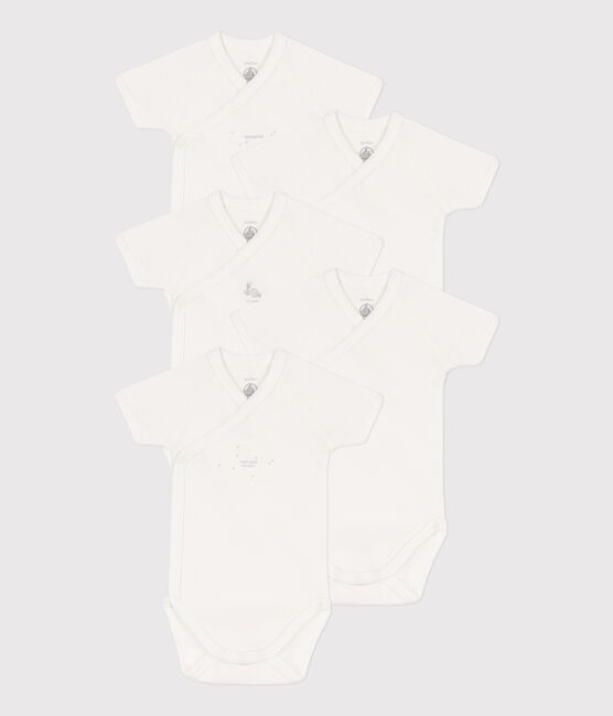 Wrapover Short-Sleeved Bodysuits - 5-Pack variante 1