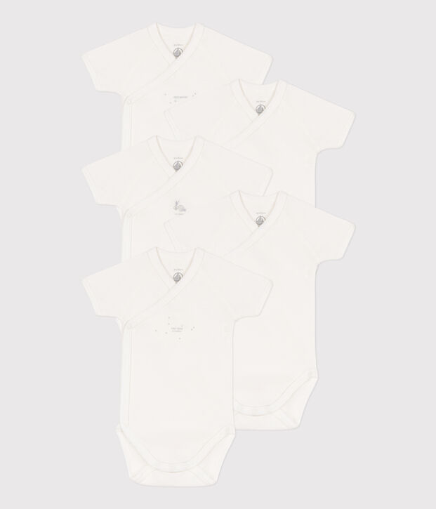 Wrapover Short-Sleeved Bodysuits - 5-Pack multicolor