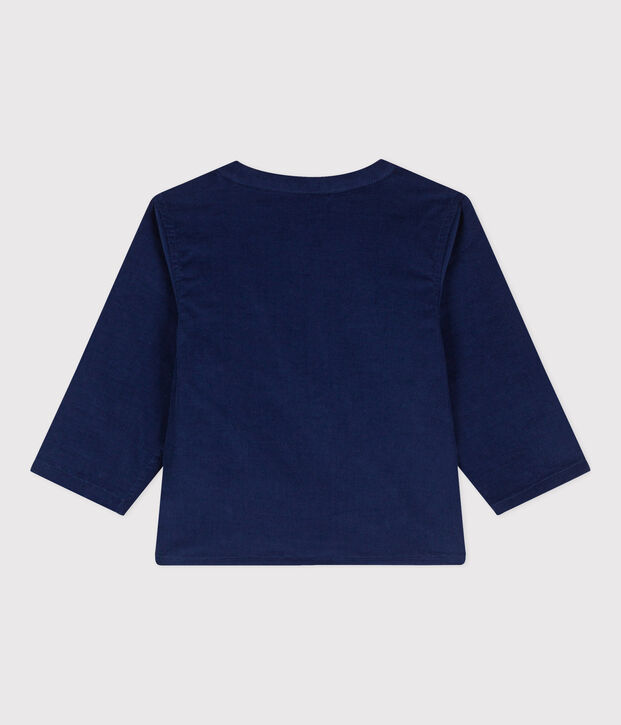 Babies' Long-Sleeved Super Fine Velour Shirt blue