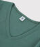 Women's Iconic V-Neck Cotton T-Shirt VALLEE green