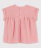 Babies' Organic Cotton Short-Sleeved Blouse PAPAYE pink/MARSHMALLOW