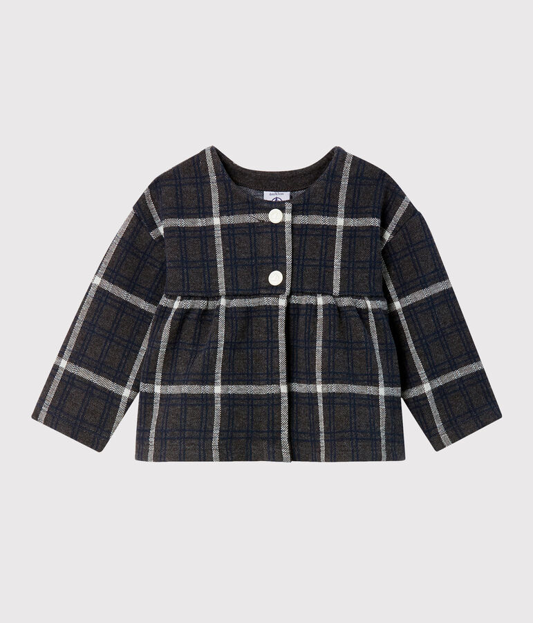 Baby Girls' Checked Cardigan grey/multicolor