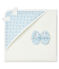 Babies' Square Bath Towel and Bootees Set in Terry and Rib Knit FRAICHEUR blue/MULTICO white