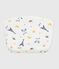 Babies' whale-print cotton bag MARSHMALLOW /ADRIATIC
