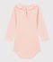 Babies' Long-Sleeved Cotton Bodysuit With Ruff Collar SALINE pink