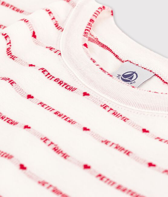 Women's Iconic Organic Cotton Round Neck T-Shirt MARSHMALLOW white/TERKUIT red