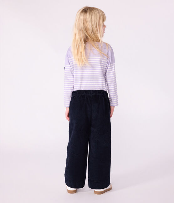 Children's plain corduroy trousers SMOKING blue