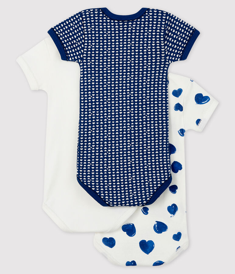 Baby girls' short-sleeved bodysuit - Set of 3 multicolor