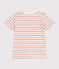 Children's short-sleeved cotton T-shirt with stripes and a heart AVALANCHE white/MULTICO