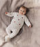 Babies' two-piece knitted outfit with embroidered hearts MARSHMALLOW red/POMPEI