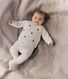 Babies' two-piece knitted outfit with embroidered hearts
