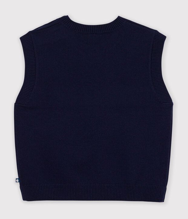 Women's sleeveless wool and cotton knit jumper. SMOKING