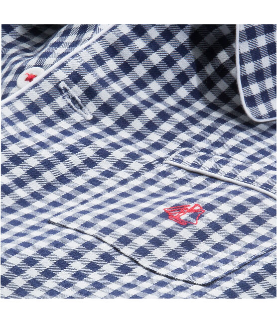 Boys' Twill Pyjamas MEDIEVAL blue/LAIT white