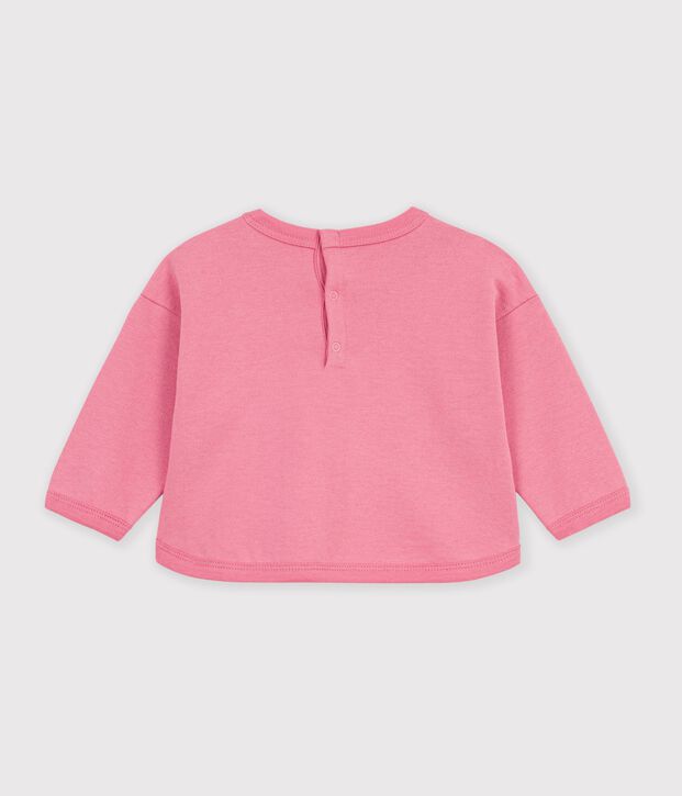 Babies' animal print cotton sweatshirt pink