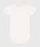 Baby Girls' Organic Cotton Bodysuit with Collar MARSHMALLOW white