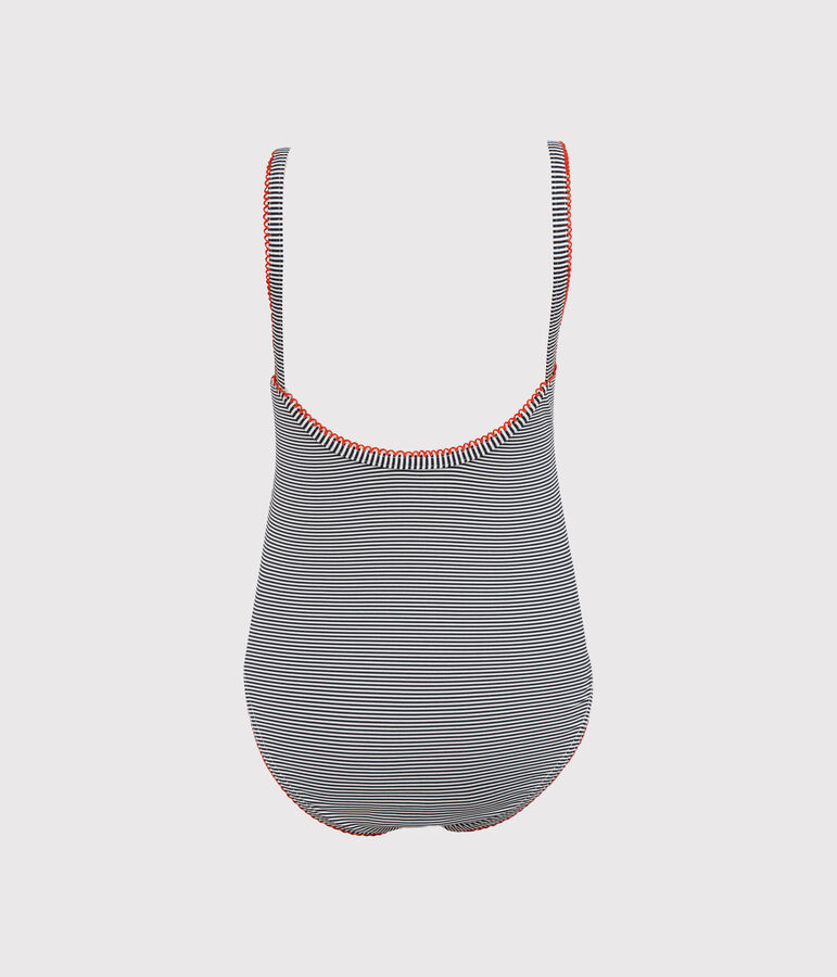 Girls' One-Piece Swimsuit ABYSSE blue/LAIT white