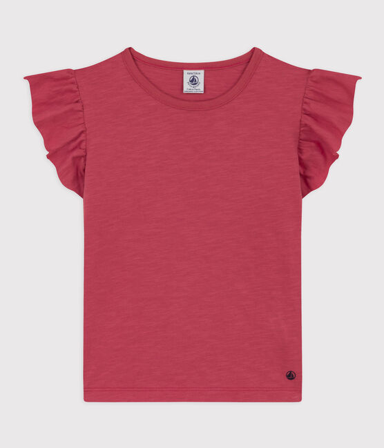 Girls' Short-Sleeved Cotton T-Shirt PAPI pink