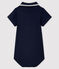 Babies' Short-Sleeved Cotton Bodysuit with Polo Shirt Collar SMOKING blue