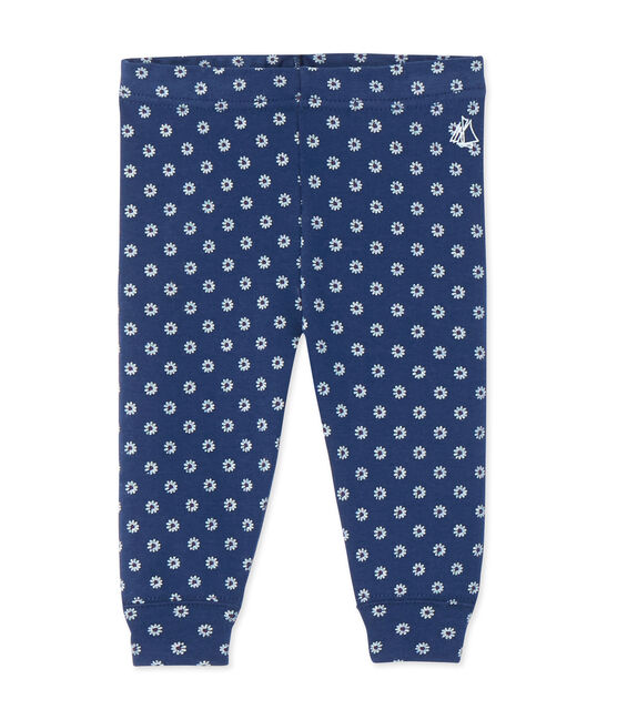 Baby girl's printed leggings MEDIEVAL blue/MULTICO white