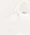 Babies' Short-Sleeved Cotton Bodysuit with Collar MARSHMALLOW white