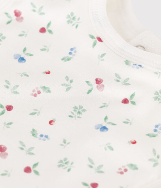 Newborn's printed cotton bib MARSHMALLOW white/MULTICO white