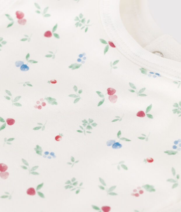 Newborn's printed cotton bib white/multicolor