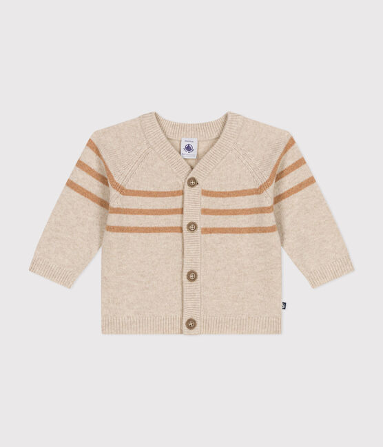 Knitted cardigan containing wool AVALANCHE beige/CUIVRE
